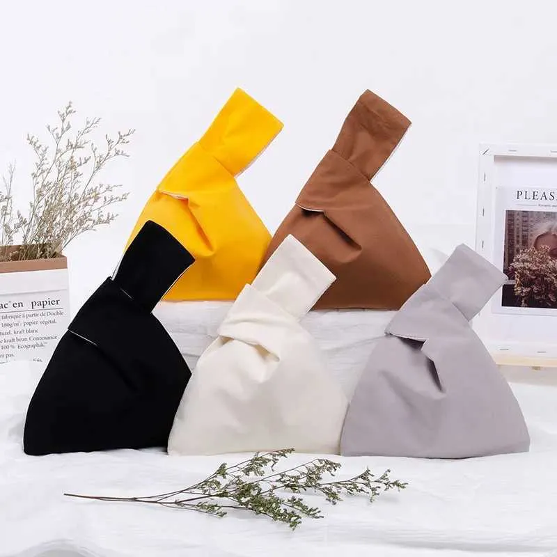 Borsa da shopping leggera riutilizzabile ecologica in cotone Wens Knot Wrist, porta monete Y241106_voghion.com