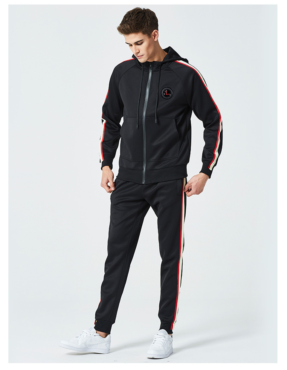Men's Clothing Large size men's casual suit spring and autumn new trend hooded sweater suit outdoor sports_voghion.com