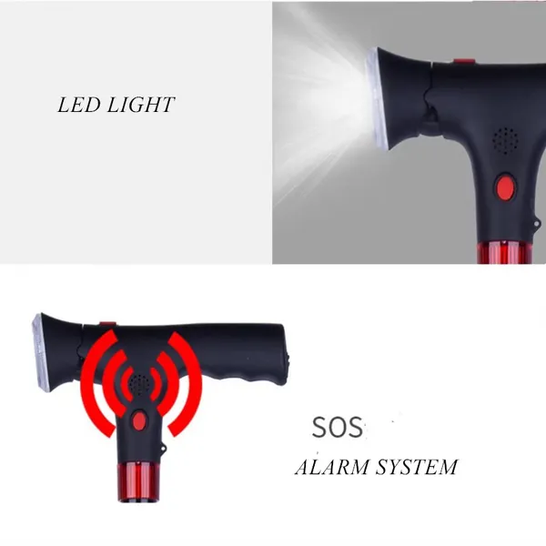 Foldable LED Walking Cane For Seniors - Telescopic Mobility Support_voghion.com