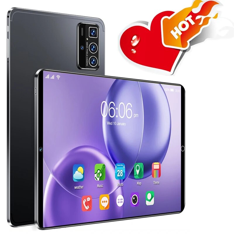 Offre spéciale tablette PC 10.1 pouces Android 12 tablettes d'affichage Google Play IPS WPS double carte SIM 5G WIFI tablette android TABLETTE
