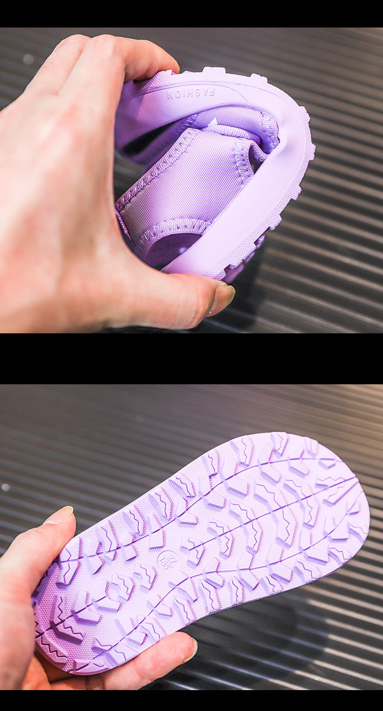 2023 Summer New Children's Baotou AB Boys' Anti Kick Function Sandals Elastic Cloth Girls' Beach Shoes_voghion.com