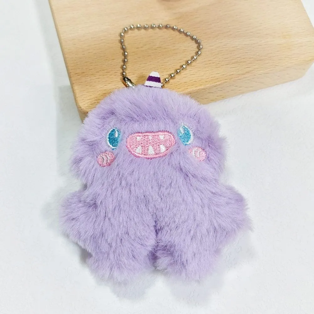 1Pcs Cute Cartoon Fuzzy Plush Phone Key Beaded Keychain For Anti-Lost Chain Hanging Jewelry Bag Accessories_voghion.com