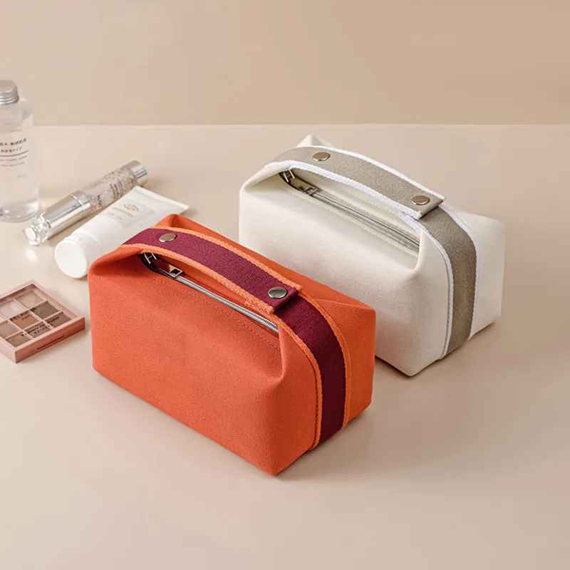 Trousse de maquillage en toile imperméable pour femmes, nouvelle mode 2023, portable, grande capacité, rangement, voyage_voghion.com
