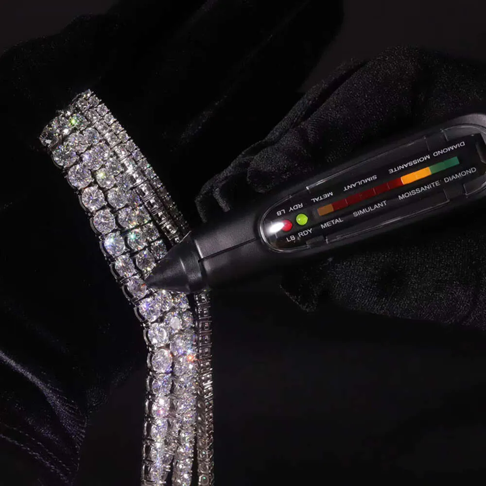 Articolo di alta qualità Hip Hop Bling Sterling Sier 3MM 4MM D Color Lab Diamond Moissanite Tennis Chain_voghion.com