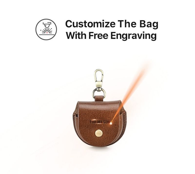 Étui Bluetooth en cuir de vache Freeclip pour Huawei, étui pour écouteurs à crochet à rabat en cuir crème d'arbre_voghion.com