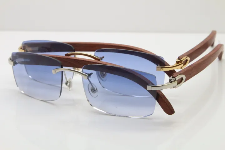 Rimless Wood Frame Men Sunglasses For Driving And Outdoors_voghion.com