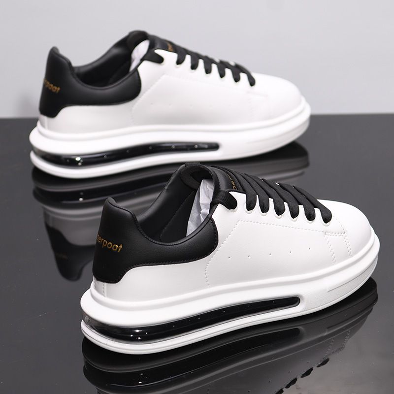 luchtkussen klein wit heren in hoogte toenemende lederen sportschoenen, veelzijdige trend ademend paar casual_voghion.com