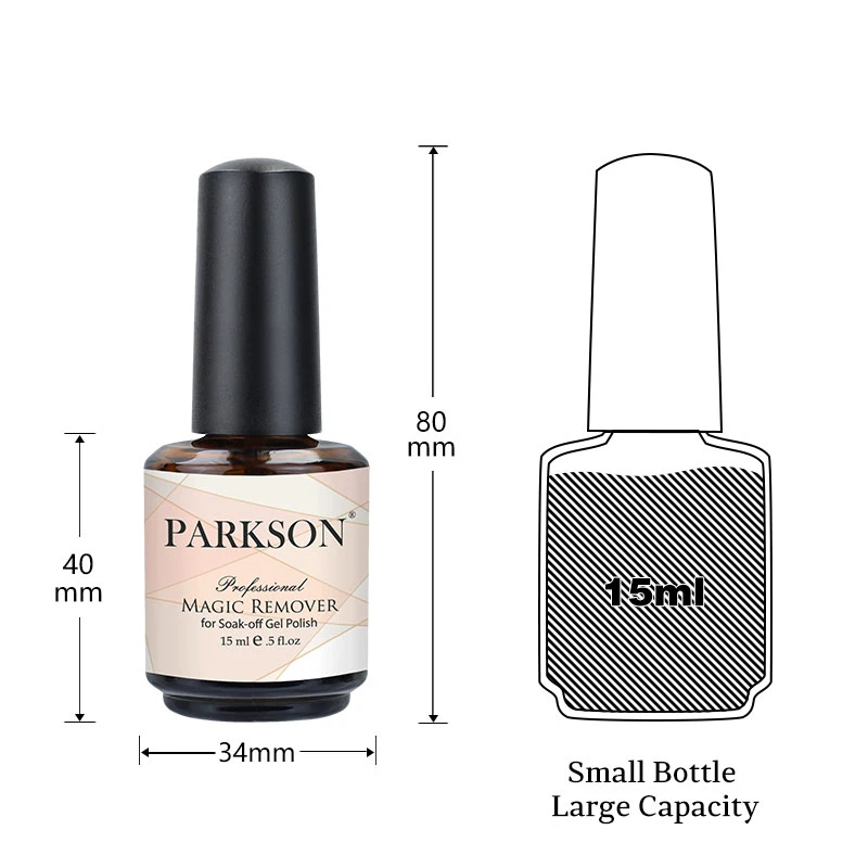 Parkson 15 ml Nagų gelis Magic Remover Gel Nusiurbkite lipnų sluoksnių valiklis Nagų riebalų šalinimo priemonė Pusiau ilgalaikis nagų UV gelio valiklis_voghion.com