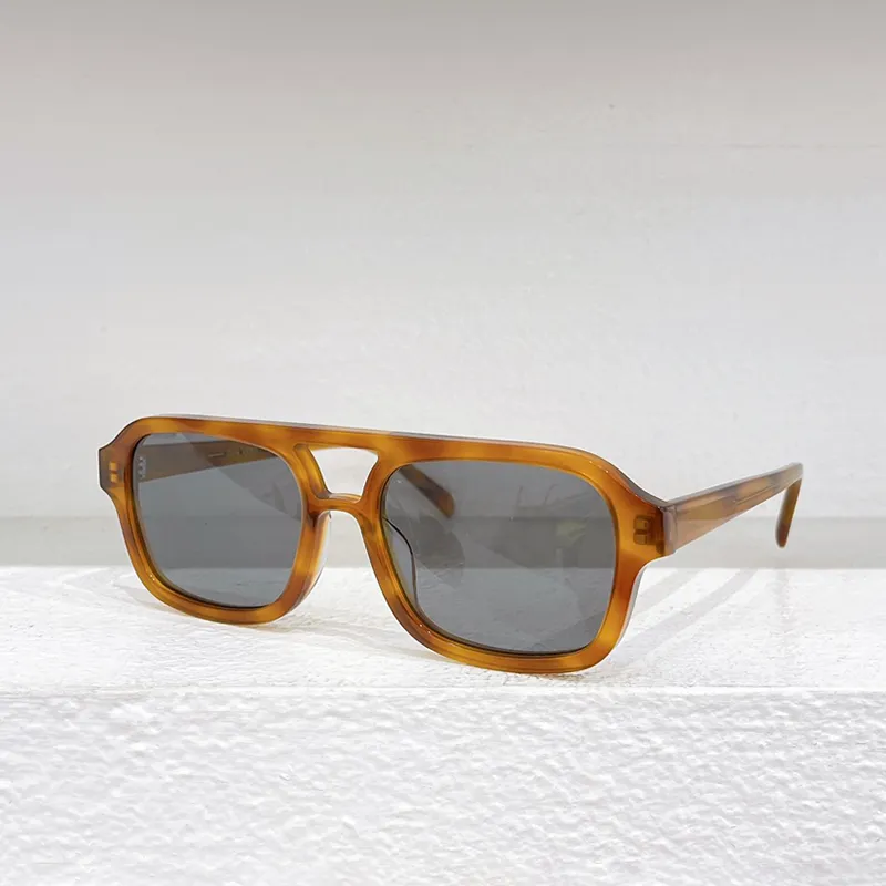 Damen Piloten Sonnenbrille Mit Doppelsteg Und Bernsteinfarben_voghion.com