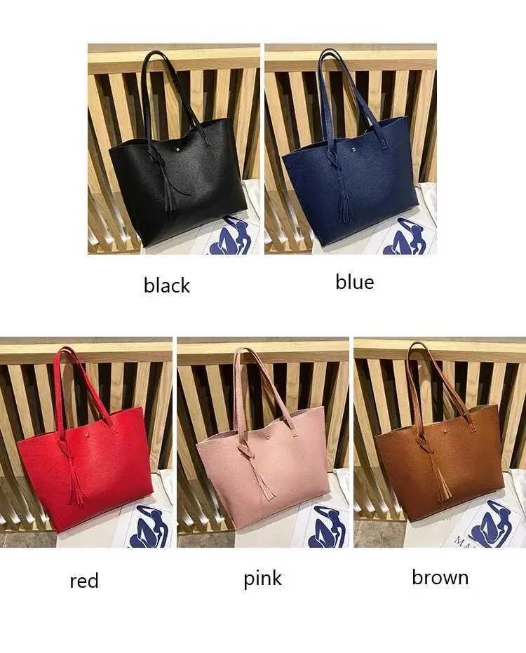 Women's Large Shoulder Bag With Tassel And Lychee Pattern_voghion.com