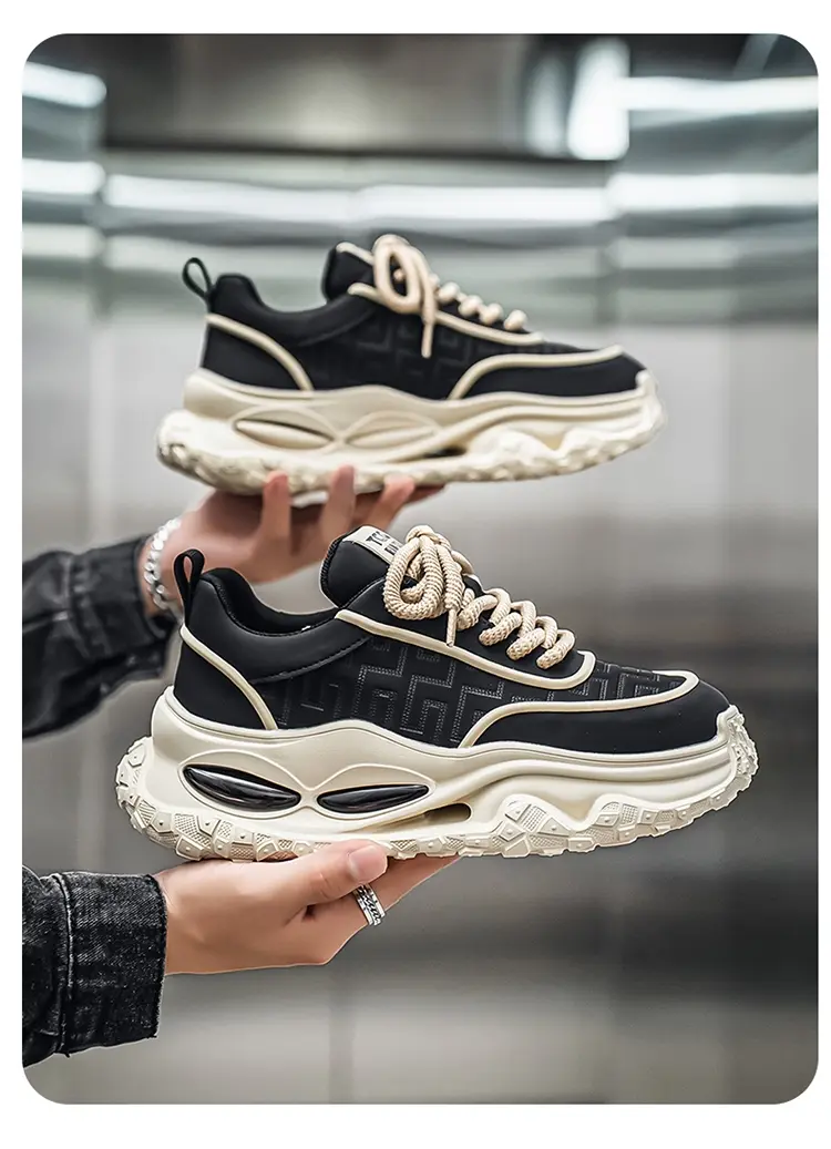 Chaussures de sport antidérapantes pour hommes, chaussures décontractées à plateforme rehaussante, chaussures tendance pour papa_voghion.com