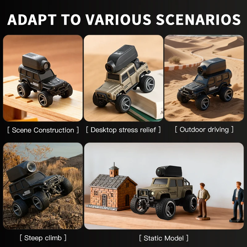 Voiture télécommandée rc tout-terrain avec led et caméra hd pour enfant_voghion.com