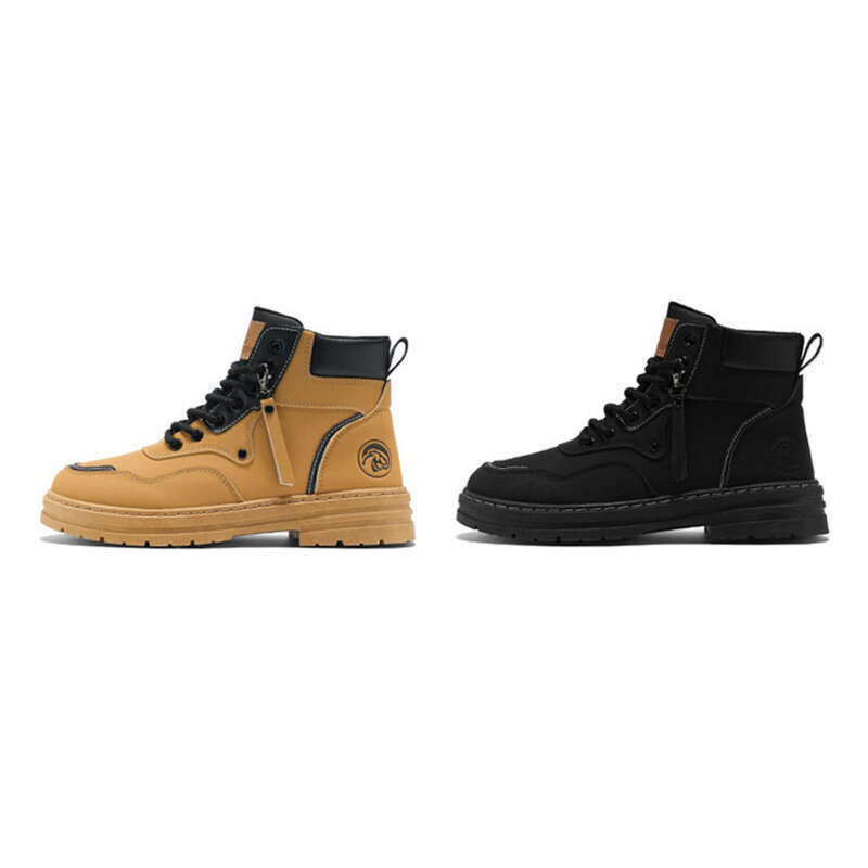 Martin Hierscht High Top Aarbechtskleeder am britesche Stil Grouss Giel Männer Trend Villsäiteg Déck Sohlen Kuerz Stiwwelen Trend Schong_voghion.com