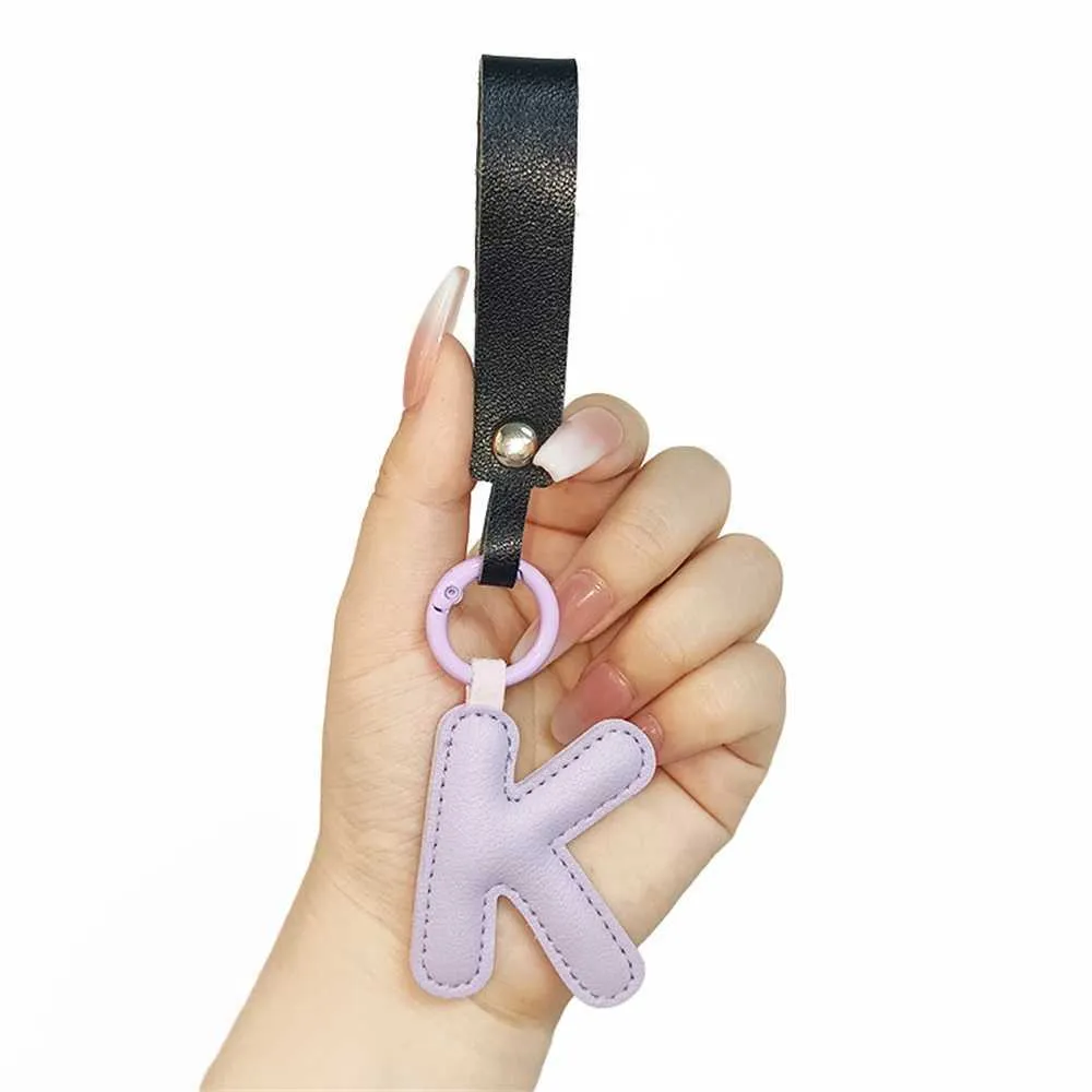 Creative leather English letter keychain pendant decoration phone bag accessories gift Y241121_voghion.com