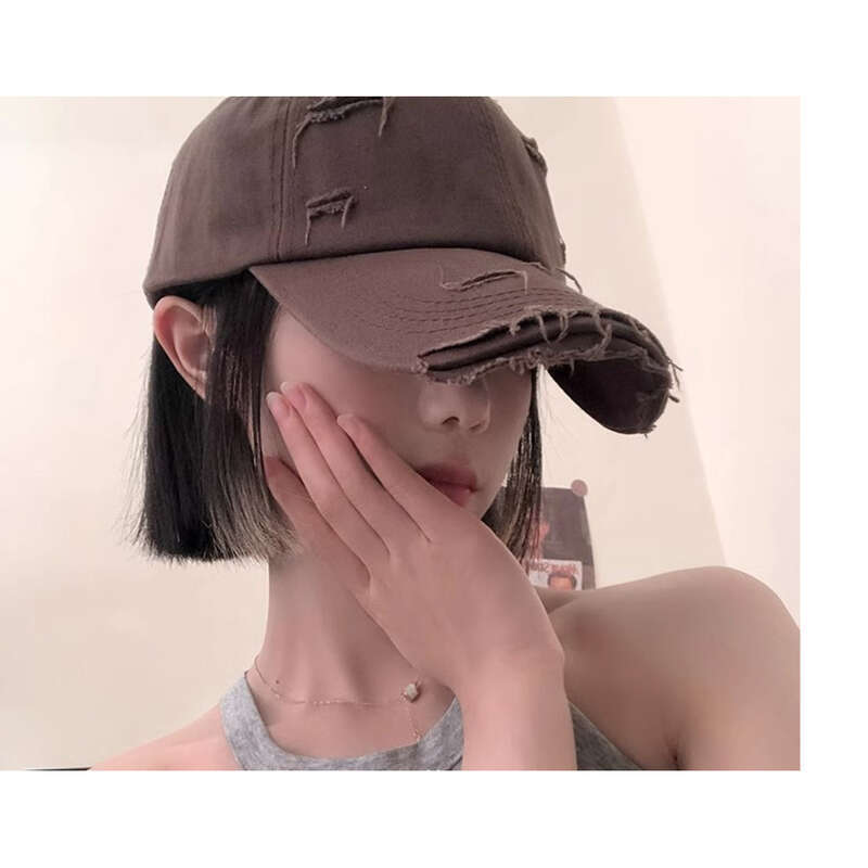 Personalized Distressed Baseball Men, Trendy Spring Hip-hop Versatile Soft Top Curved Brim Sun Shading Duckbill Cap For_voghion.com