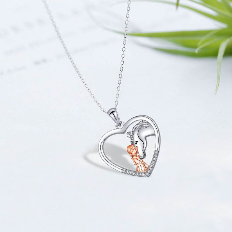 Nuovo amore moda tutto abbinato per ragazze e collana di gioielli a cavallo accessori di nicchia femminili_voghion.com