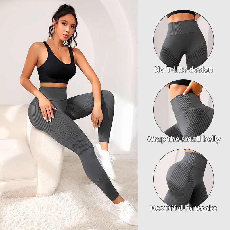 Se sexy Es zvedajícími hýžděmi Sportovní upnuté dámské elastické kalhoty Fiess s vysokým pasem na běhání jógy_voghion.com