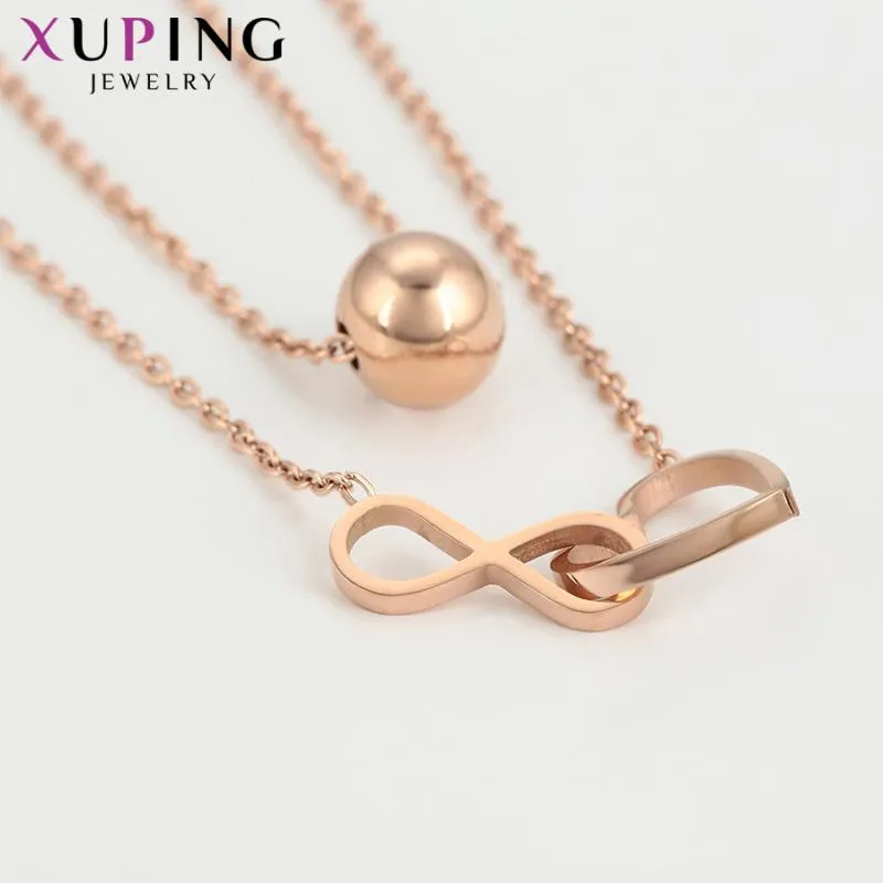 Collane con ciondolo Xuping Vintage Temperamento Signore Semplicità Stile Colore Oro Rosa Per Donna Bei Regali di Compleanno_voghion.com