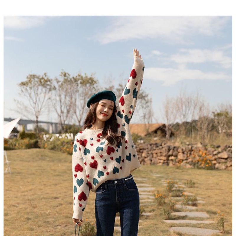 Love soft sticky sweater women in autumn winter, loose and versatile for short knit top, stylish new style_voghion.com