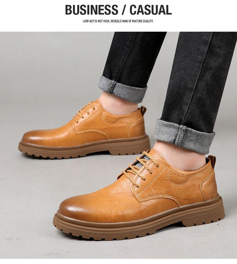 Tendenza autunno inverno in vera pelle, scarpe da lavoro e da tempo libero, edizione coreana, scarpe basse britanniche con testa grande_voghion.com