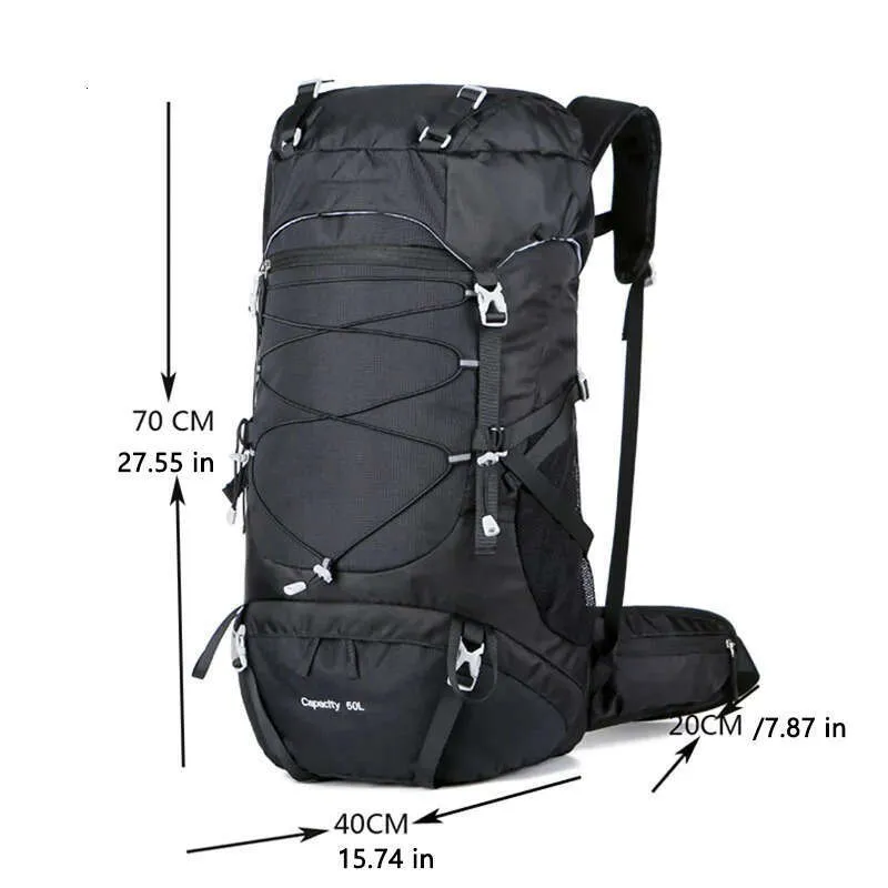 Sac à dos de voyage 50L pour hommes et femmes, sac tactique étanche en maille, sac à dos de randonnée, de camping, d'équipements Rucack_voghion.com