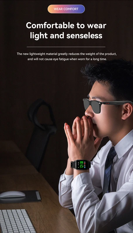 Gafas inteligentes anti-UV con asistente de voz IA, auriculares para música, llamadas Bluetooth, cámara para deportes al aire libre, gafas de sol de moda para hombres y mujeres_voghion.com