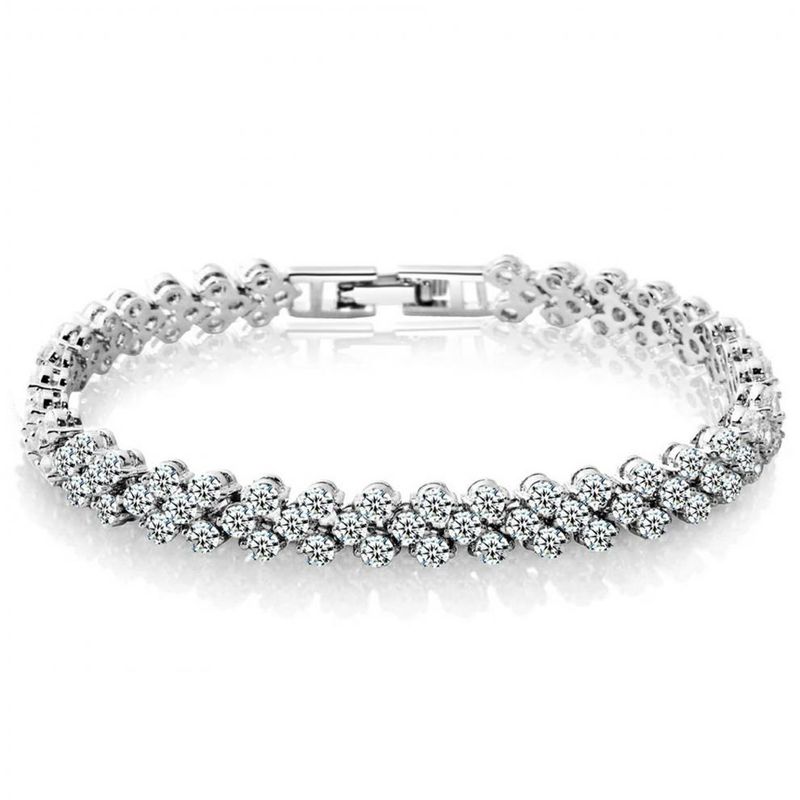 Light And Minimalist Roman Women's Zircon Crystal New Style Bracelet Set With Dia Fashion Jewelry_voghion.com