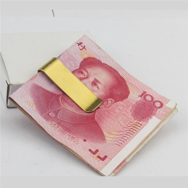 Vertical fashion simple hardware pen metal money clip stainless steel brass wallet can be processed_voghion.com