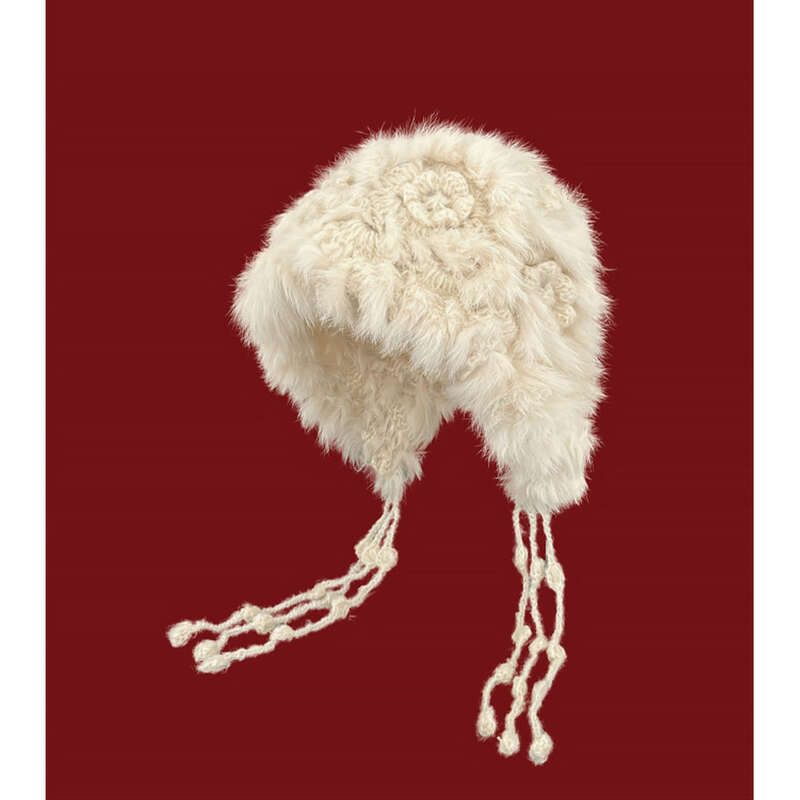 2024 New Rabbit Fur Knitted Woolen For Women's Autumn And Winter Atmosphere, Taking Pictures To Keep Warm,_voghion.com