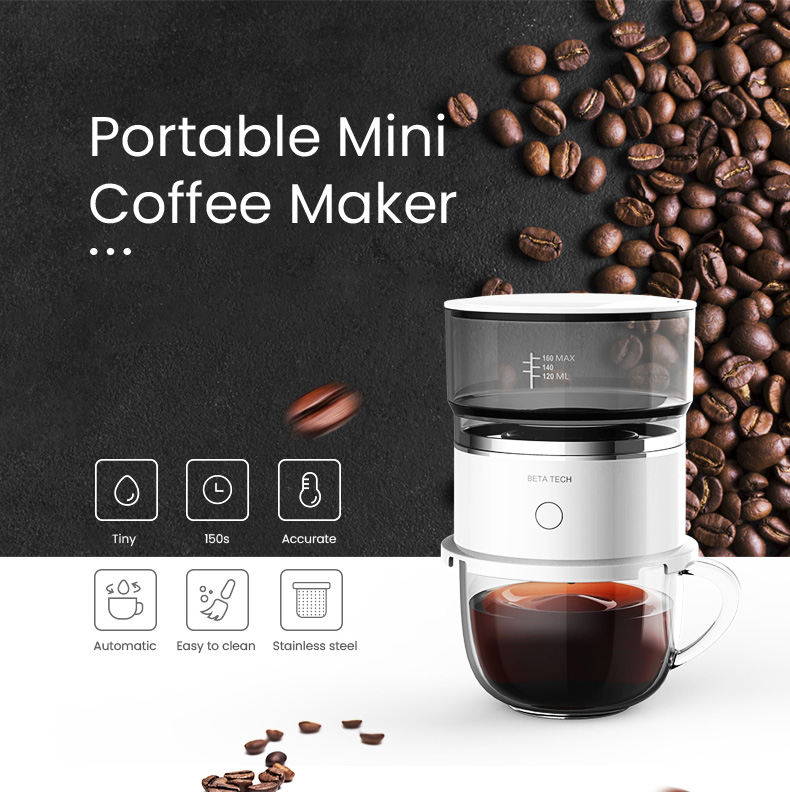 Portable Hand Brewing Coffee Machine Outdoor Mini Automatic Dripper Coffee Maker Pot Travel Extraction Coffee Brewer Grinder_voghion.com