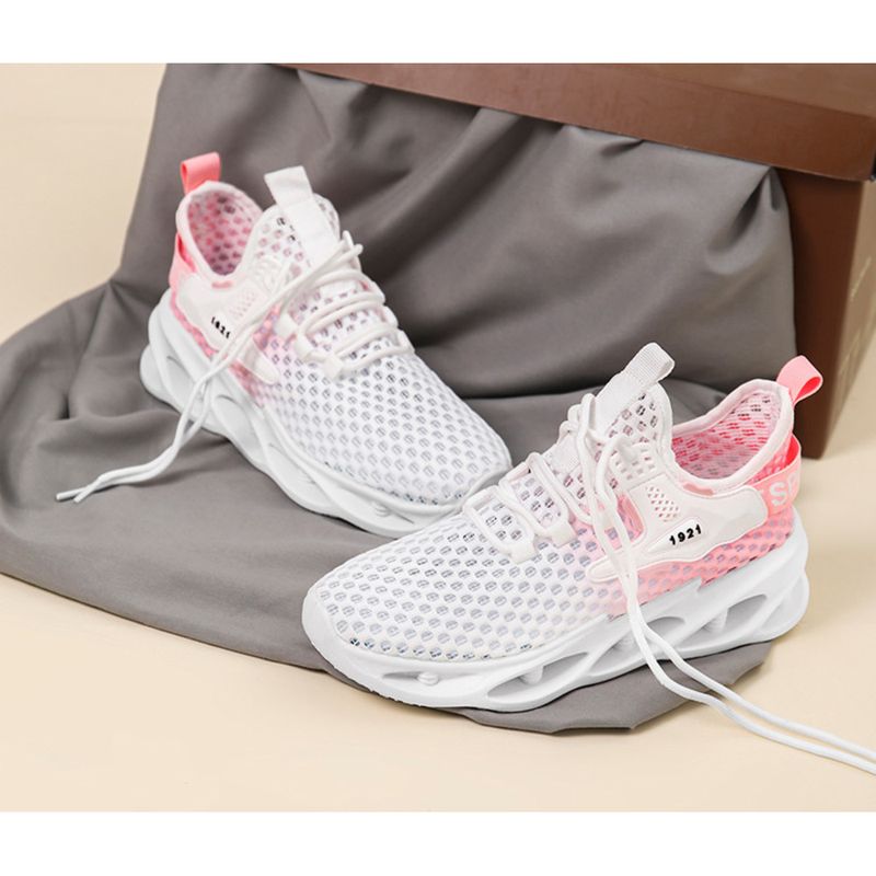 Sports Summer New Thick Soles Comfortable Mesh Breathable Men's And Women's Low Top Thin Running Shoes_desvips.com