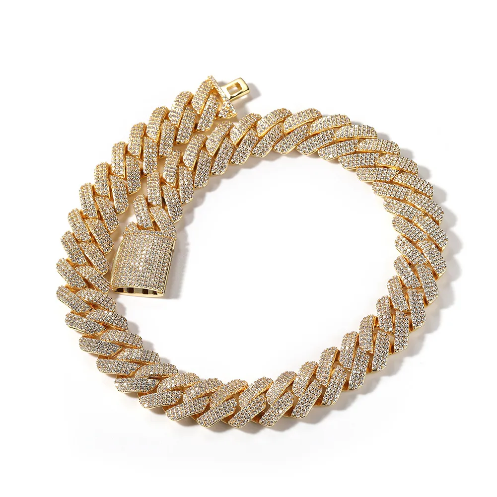Nova hip-hop 20 mm široka GRA Moissanite diamantna zlata sterling Sier kubanska verižica za moške hip hop ogrlica_voghion.com