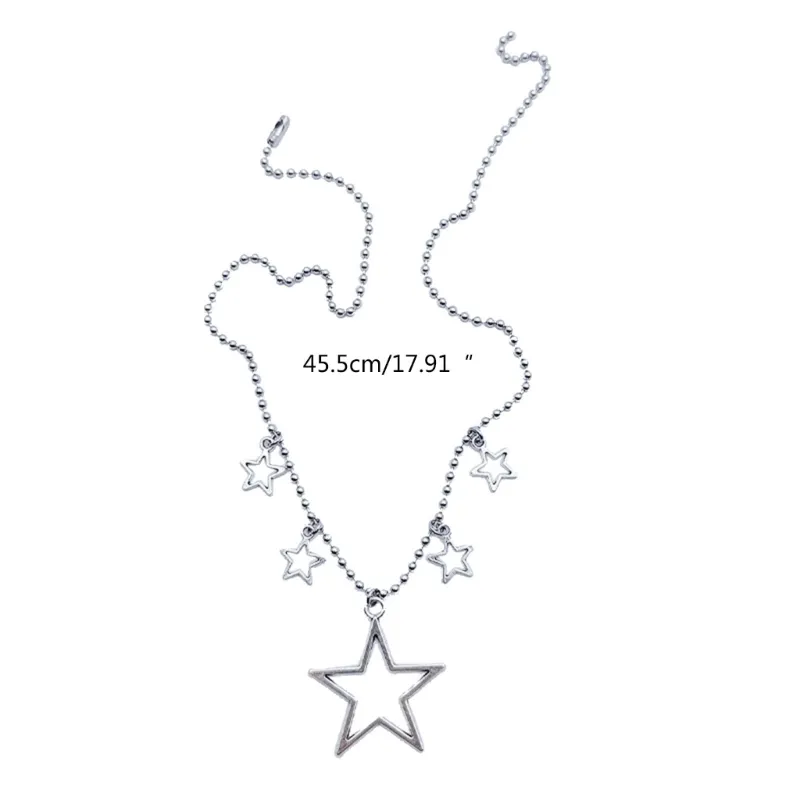 Ketten Perlen Kette Hohl Stern Schlüsselbein Stilvolle Elegante Fringe Halskette Geschenk N2UE_voghion.com