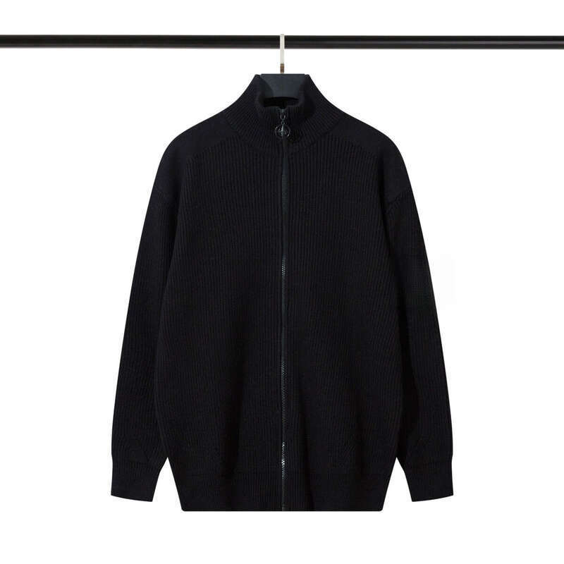 Männerkleeder 2025 Funktionell Cardiganen Open Broscht Stand Up Kraag Gestrickt Hierscht Wanter Villfälteg Casual Einfarweg Pullover fir Männer_voghion.com
