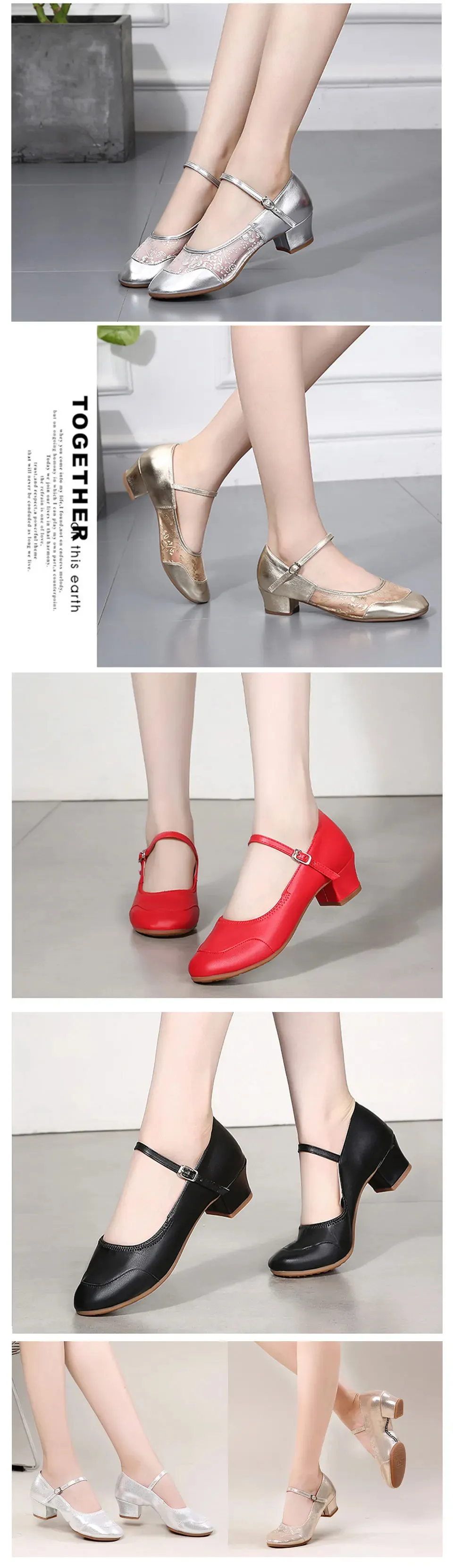 Tanzschuhe für Mädchen und Damen, für lateinamerikanische und moderne Ballsaal-Tanzschuhe, Salsa, Square Dance, weich, geschlossene Zehenpartie_voghion.com