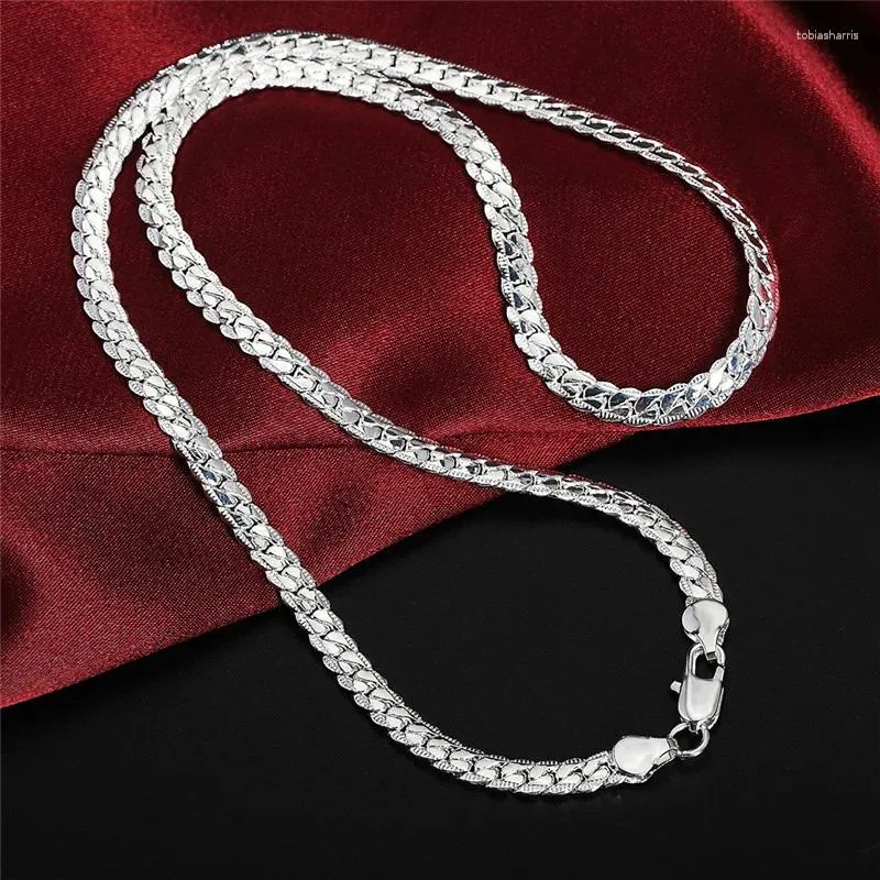 Chains Sterling Sier Christmas Gifts European Style MM Flat Chain Necklace Fashion For Man Women Jewelry_voghion.com