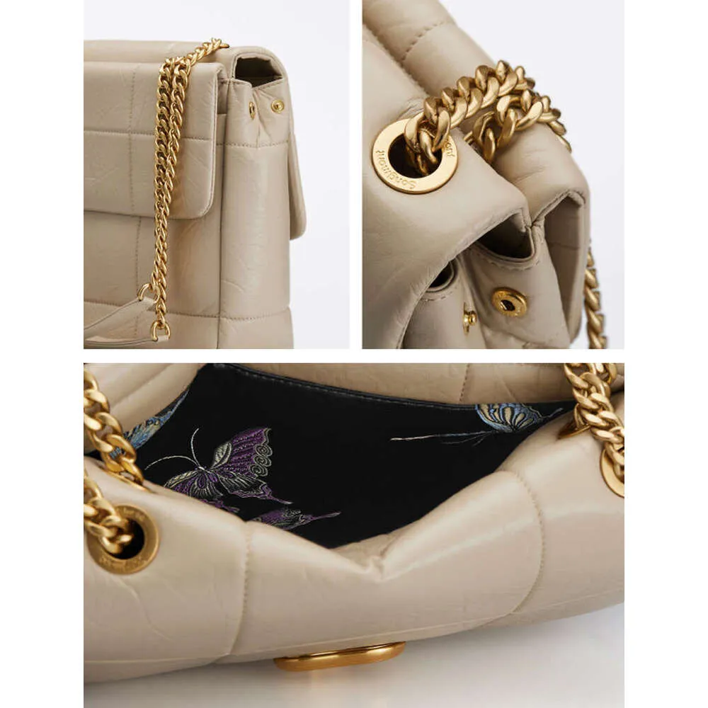 Aitoa nahkaa, kultasolki, olkalaukut, klassinen neliönmuotoinen naisten lähettilaukku, suuren kapasiteetin työmatkalaukku naisille_voghion.com