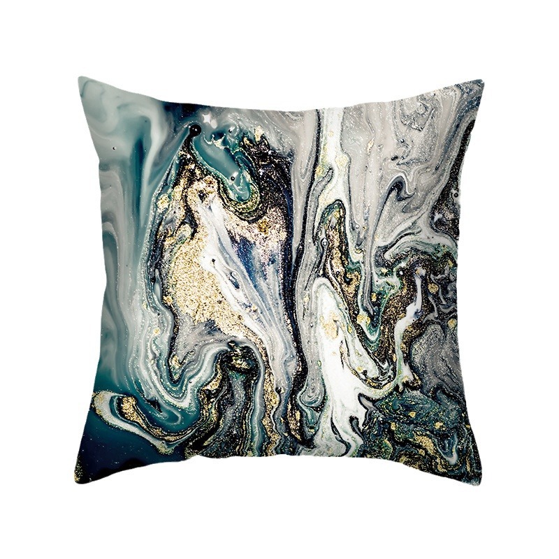 Nuovo cuscino astratto nordico oro verde dorato federa modello inchiostro divano soggiorno comodino_voghion.com