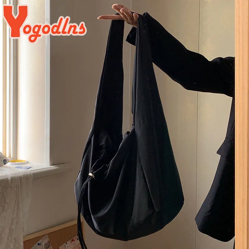 Große Kapazität Nylon Schulter weibliche Reise leichte Tote Casual Solide Farbe Crossbody Designer Hobo Bag Geldbörse_voghion.com