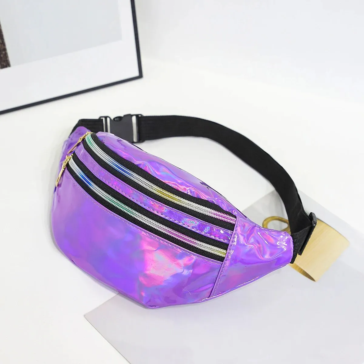 Marsupio olografico con cintura laser, da designer, carino, da viaggio, alla moda, per ragazze, a tracolla, con glitter._voghion.com