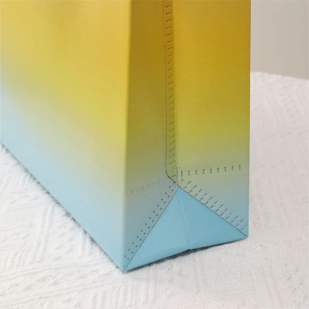 Foldable Laser Shopping Reusable Eco Tote Business Clothing Waterproof Fabric Non-woven Bag Travel Storage Handbag_voghion.com
