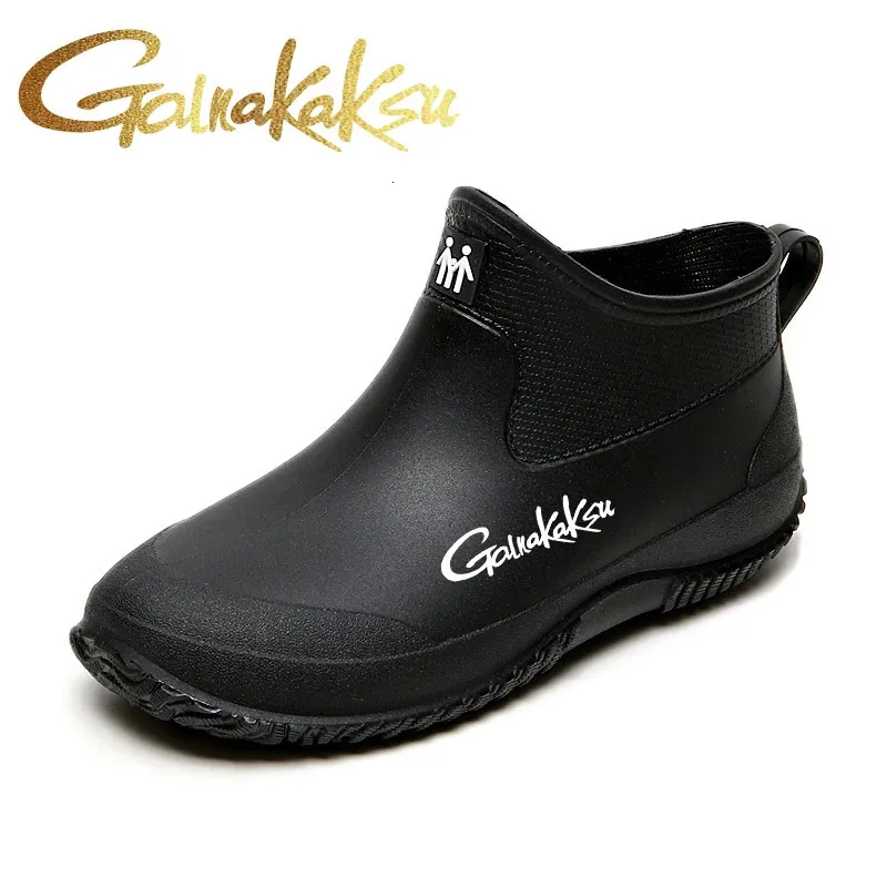 Bottes de pluie antidérapantes pour hommes, chaussures de randonnée en plein air, imperméables, tendance été hiver, pêche, Plus Veet, 35-45 240612_voghion.com