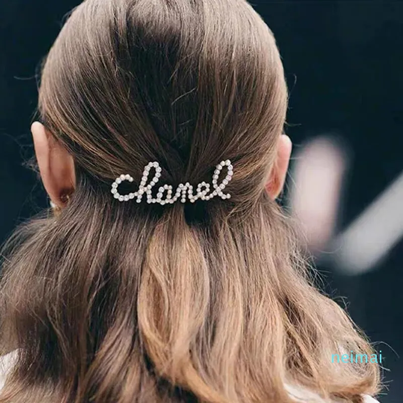 Pasadores de pelo con forma de perla y letras para mujer, accesorios de moda para el cabello, regalo para fiesta._voghion.com