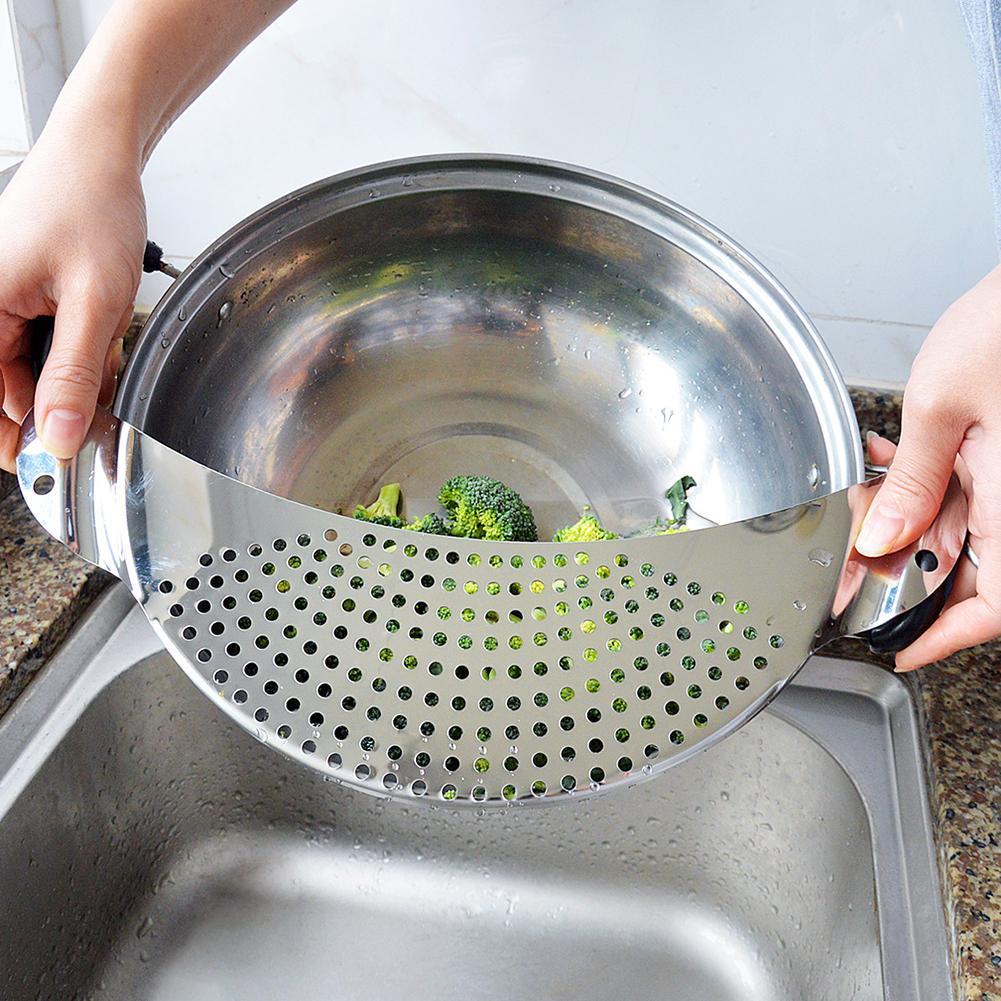 Scolapasta in acciaio, scolapasta, scolapasta per spaghetti, utensile per lavare le verdure in cucina, filtro per scolare la pentola e la padella_voghion.com