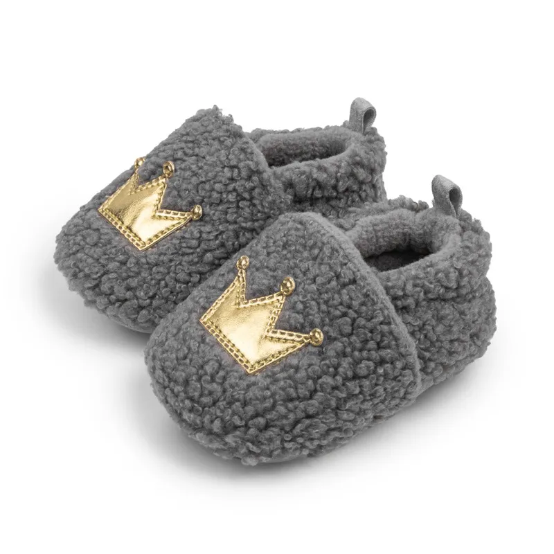 Design vestimentar Crown iarna miel puf nou-născuți cutefeet copii fete băieți copii Toddler pantofi cald și antiderapant Primii pași_voghion.com