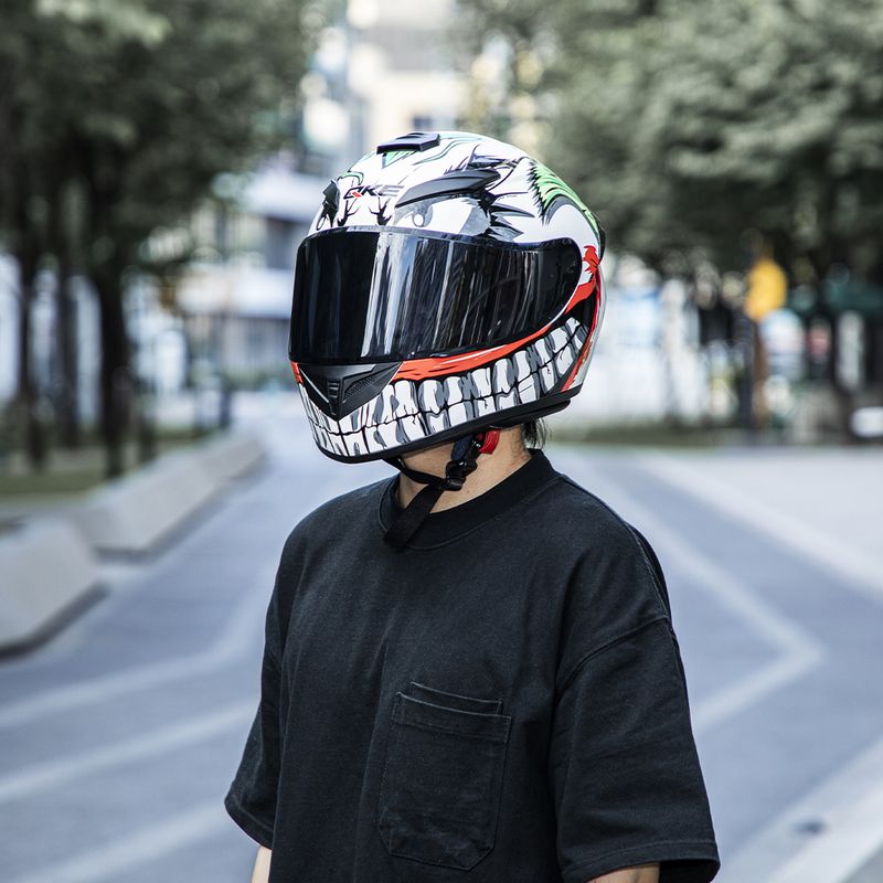 Motorcycle Clown Full Face Racing Motocross Helmet Flip Up Moto Adult Motorbike Street Touring Riding Casco Cte_voghion.com