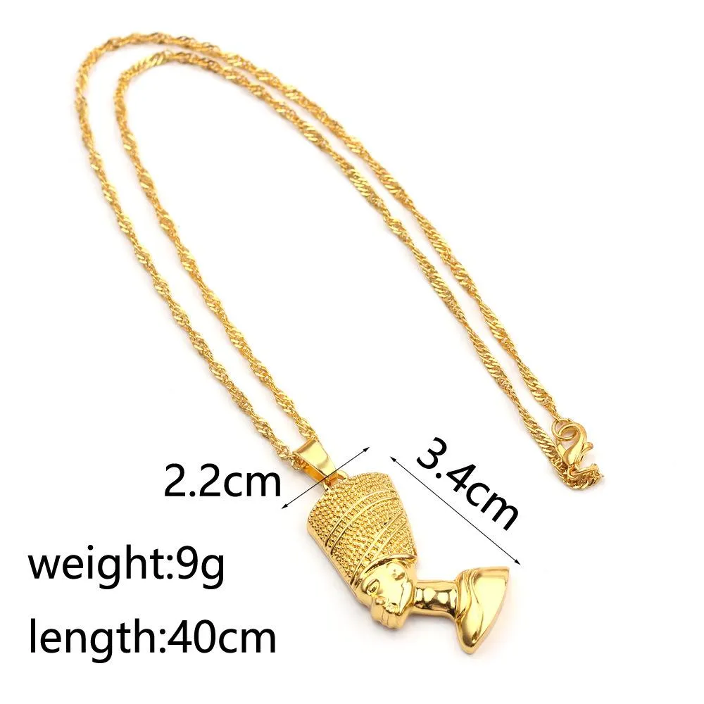 Collana con ciondolo nefertiti color oro per donna e ragazza gioielli_voghion.com
