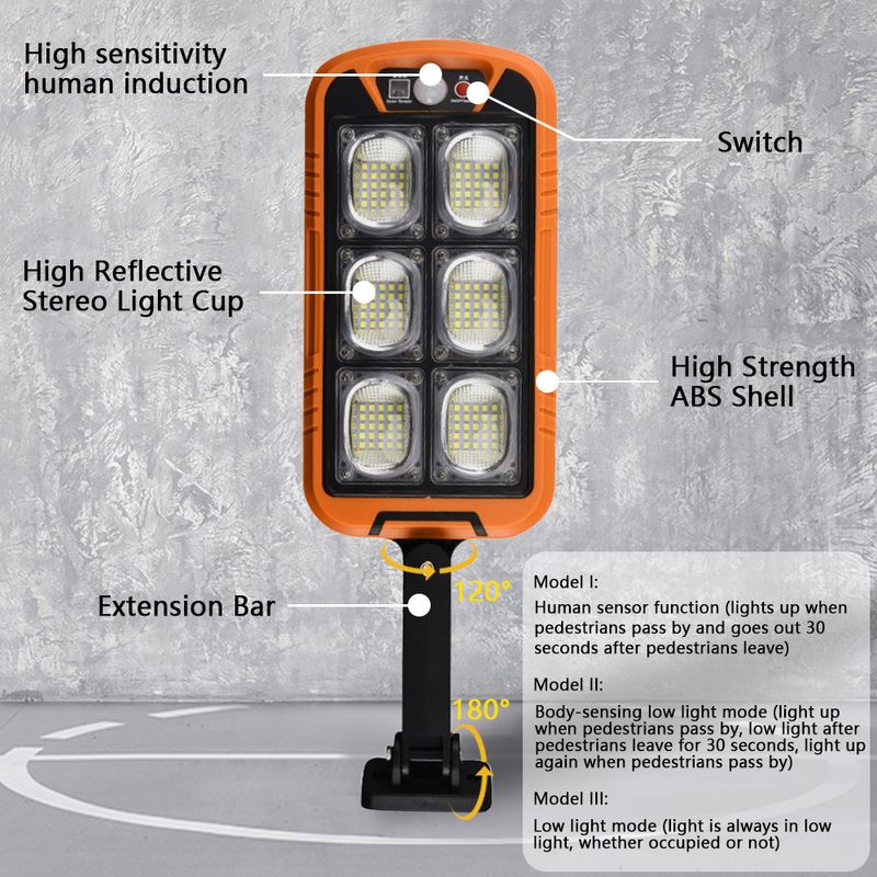 Lampe de jardin à LED super brillante à détection humaine intégrée à l'énergie solaire, éclairage mural domestique avec télécommande_voghion.com