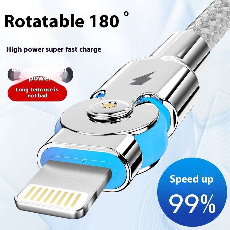 【Sklepowa wyprzedaż】Nadaje się do iOS 7/8/X/XR/11/12/13/14 ProMax Obrotowy szybki kabel danych, kabel do ładowania telefonu komórkowego XS_voghion.com