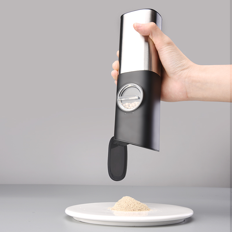 Elektrische Salz- und Pfeffermühle mit Schwerkraftinduktion, einstellbare Rauheit, Gewürzmühle für Zuhause, mit wiederaufladbarer USB-Basis_voghion.com